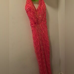 Windsor Long Pink Sequin Dress